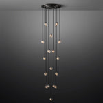 Pearl Carved Inciso Round Chandelier 38"