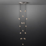 Pearl Carved Inciso Round Chandelier 38"