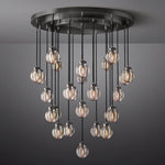 Pearl Carved Inciso Round Chandelier 38"