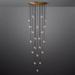 Pearl Carved Inciso Round Chandelier 48"