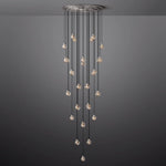Pearl Carved Inciso Round Chandelier 48"