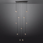 Pearl Carved Inciso Rectangle Chandelier 54"