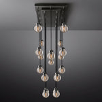 Pearl Carved Inciso Rectangle Chandelier 54"