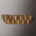 Sirene Draped Glass Rectangle Chandelier 77"
