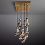 Rain Aura Glass Rectangular Chandelier 54"