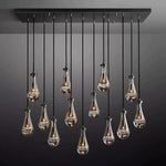 Rain Aura Glass Rectangular Chandelier 54"