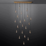 Rain Aura Glass Rectangular Chandelier 72"