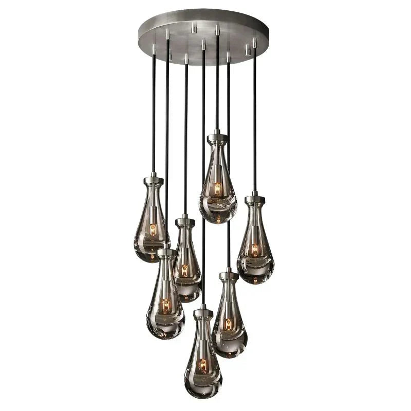 Rain Aura Glass Round Chandelier 18"