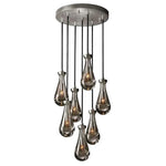 Rain Aura Glass Round Chandelier 18"