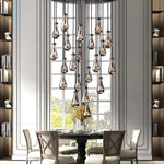 Rain Aura Glass Round Chandelier 47"
