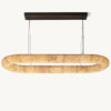 Rivage Lisse Veined Alabaster Oval Chandelier 57"