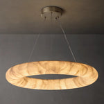 Rivage Lisse Veined Alabaster Round Chandelier 31"