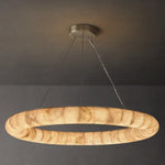 Rivage Lisse Veined Alabaster Round Chandelier 41"