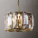 Harlow Faceted Crystal Round Chandelier 19"