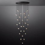 Pearl Carved Inciso Round Chandelier 60"