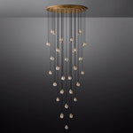 Pearl Carved Inciso Round Chandelier 60"