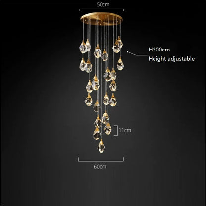 Angle Faceted Crystal Multi-Lights Round Chandelier