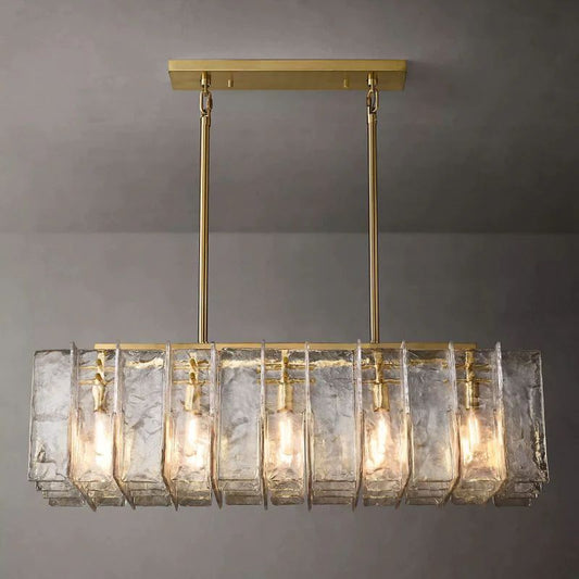 Lattice Module Glass Rectangular Chandelier 49"