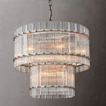 San Marco Vintage Glass Two-Tier Round Chandelier 22"