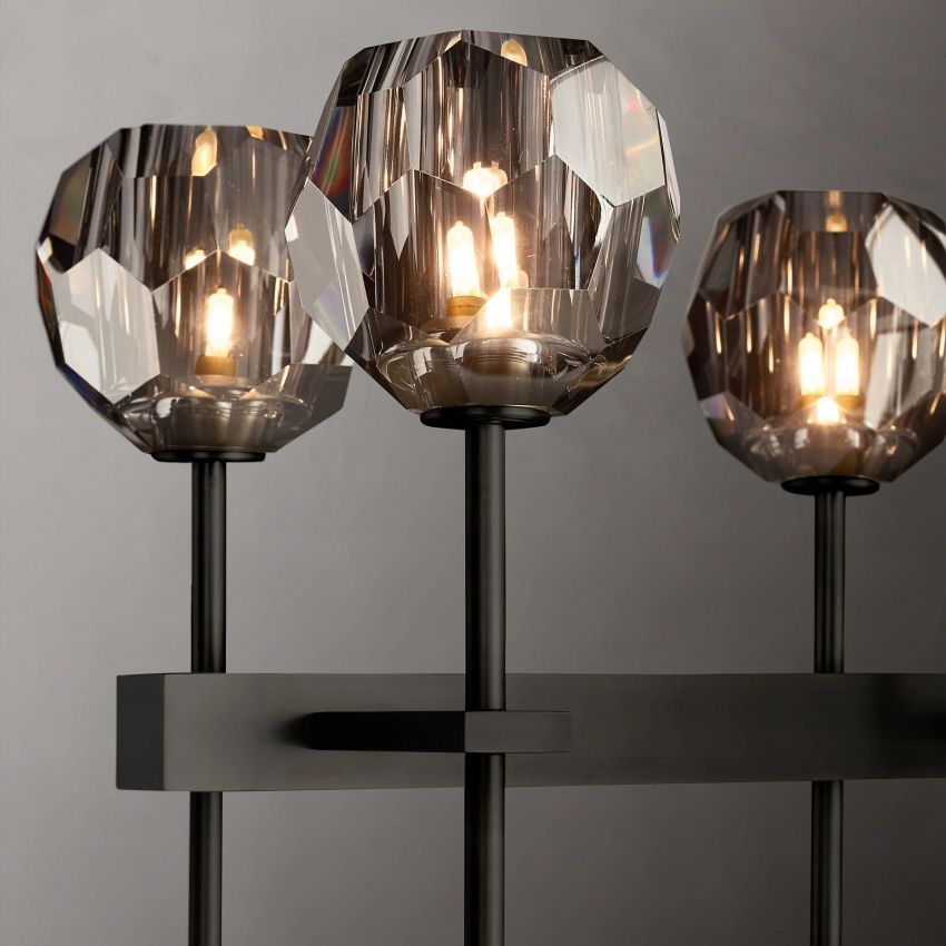 Boule De Radiant Crystal Double Linear Chandelier 60"
