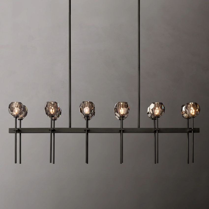 Boule De Radiant Crystal Double Linear Chandelier 60"