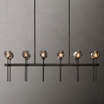 Boule De Radiant Crystal Double Linear Chandelier 60"