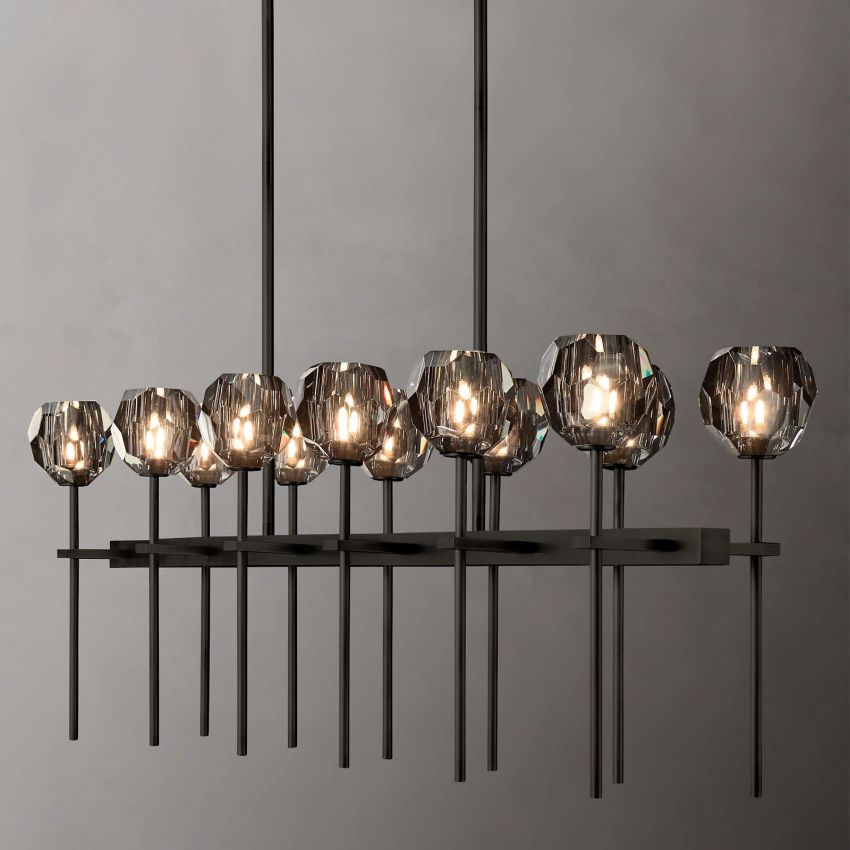 Boule De Radiant Crystal Double Linear Chandelier 60"
