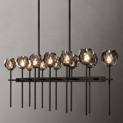 Boule De Radiant Crystal Double Linear Chandelier 60"