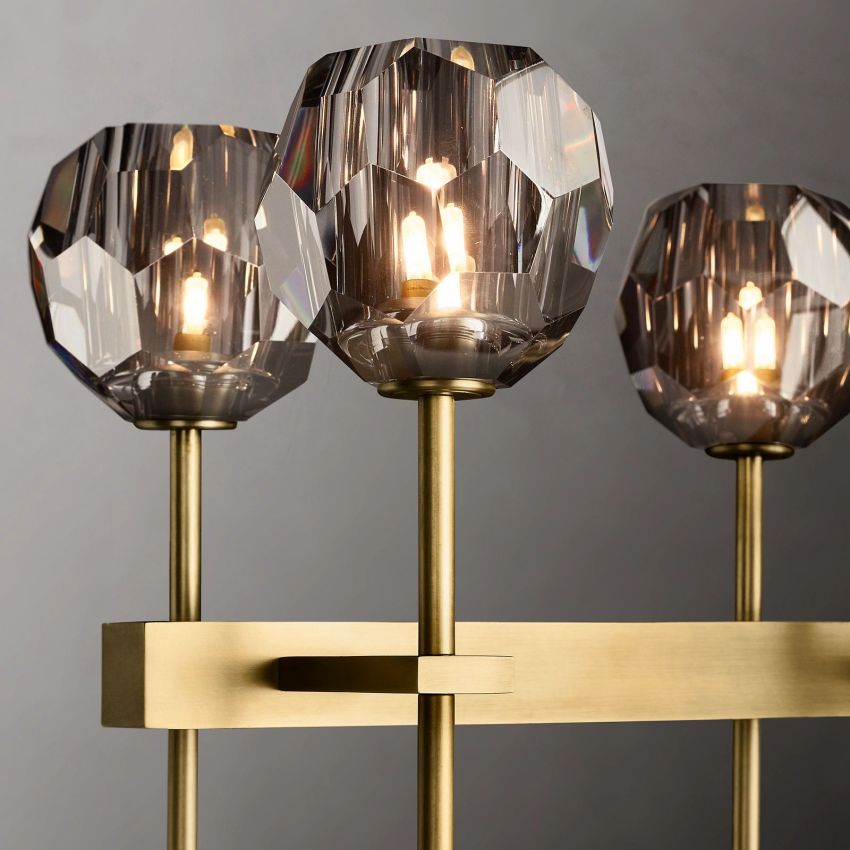 Boule De Radiant Crystal Double Linear Chandelier 60"