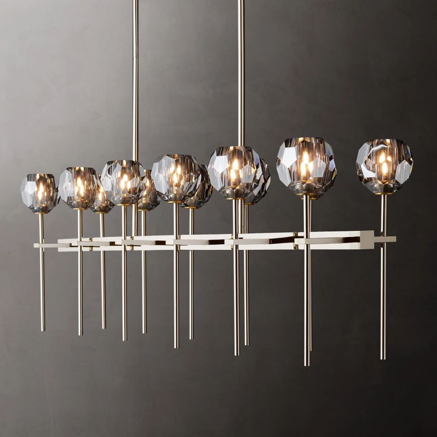Boule De Radiant Crystal Double Linear Chandelier 60"