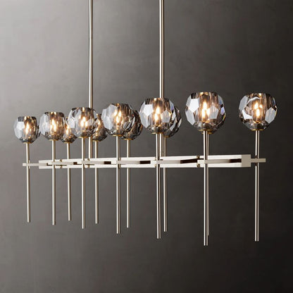 Boule De Radiant Crystal Double Linear Chandelier 60"