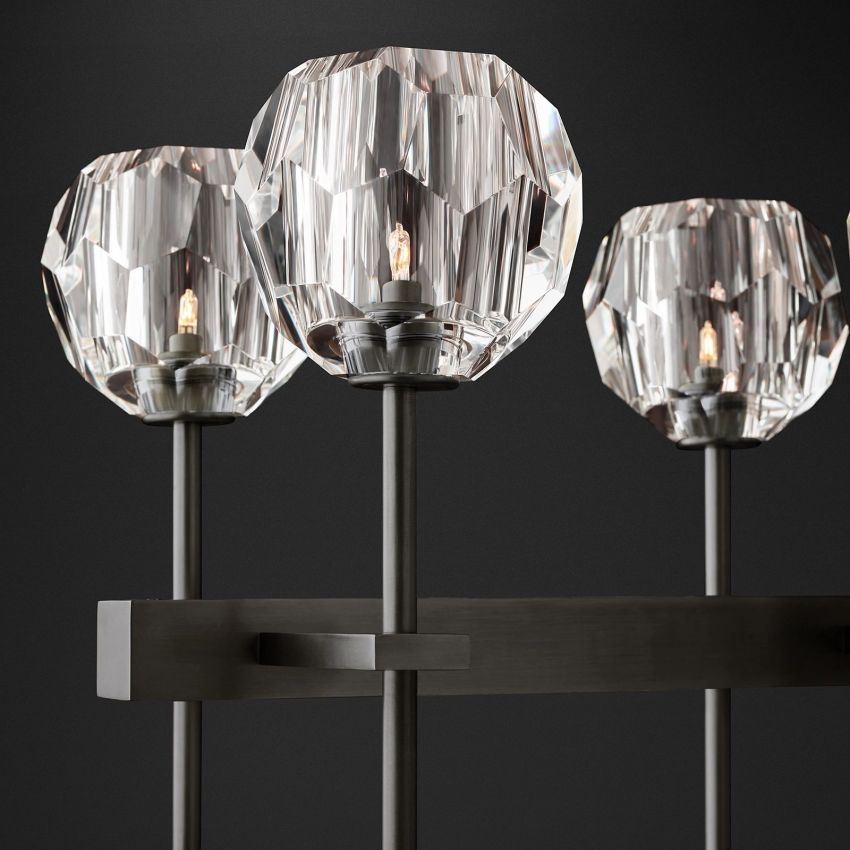 Boule De Radiant Crystal Double Linear Chandelier 60"
