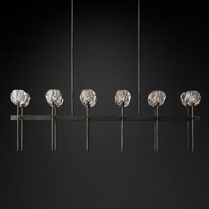 Boule De Radiant Crystal Double Linear Chandelier 60"