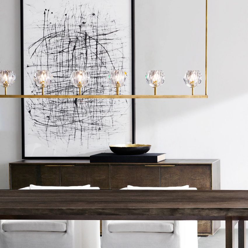 Boule De Radiant Crystal Linear Chandelier 48"