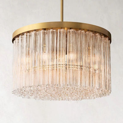 Cielo Lustred Glass Round Chandelier 36"