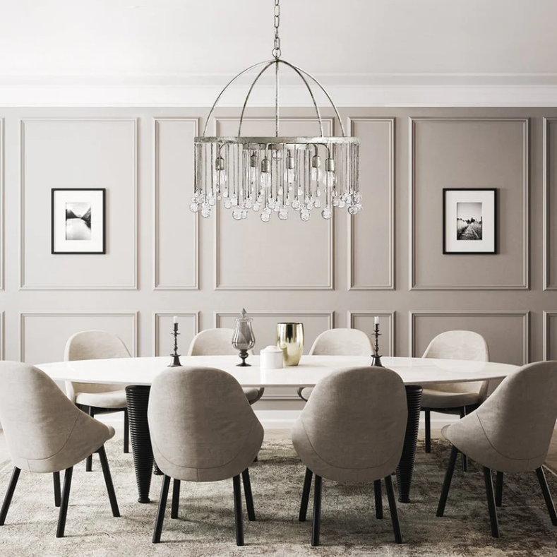 Aubrey Crystal Ball Tiered Round Chandelier