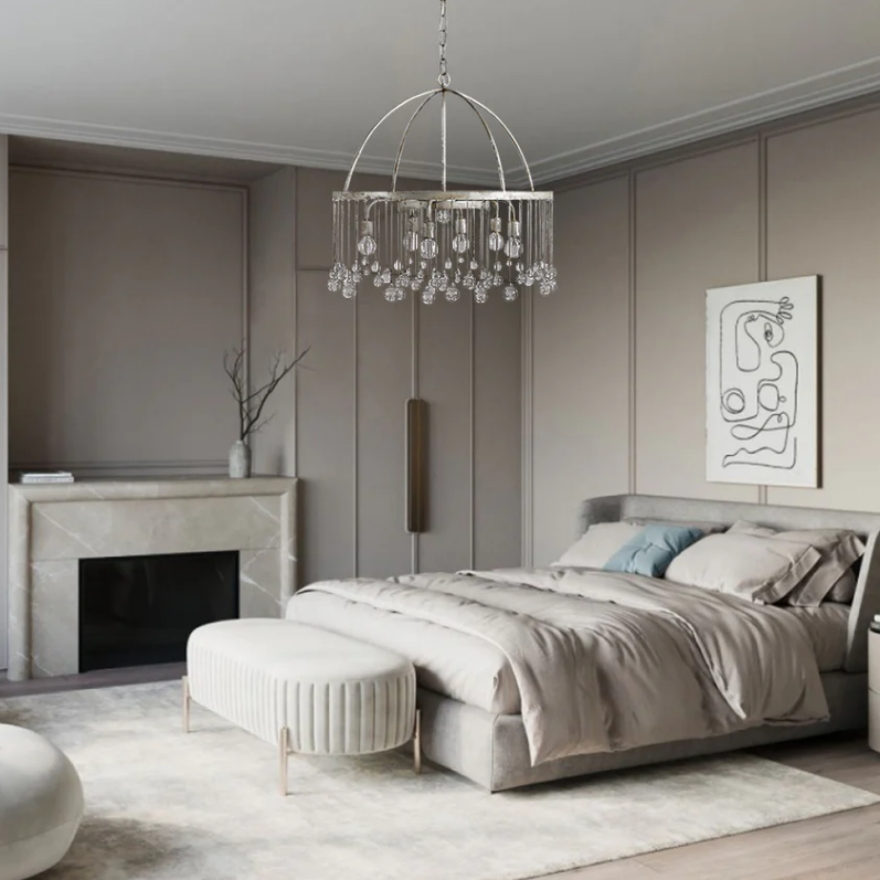 Aubrey Crystal Ball Tiered Round Chandelier