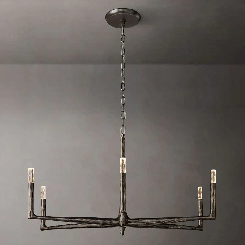 Thaddeus Artisan Forged Round Chandelier 48"
