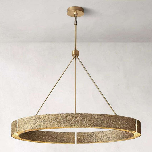Vouvray Etched Metal Round Chandelier 60"