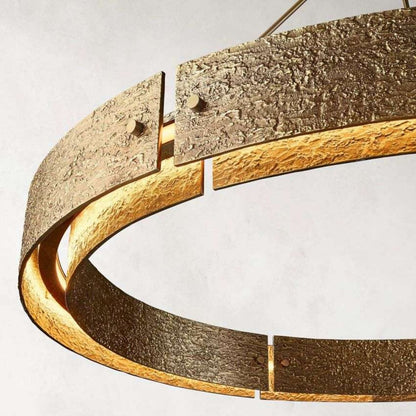 Vouvray Etched Metal Round Chandelier 60"