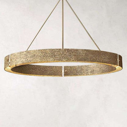 Vouvray Etched Metal Round Chandelier 60"