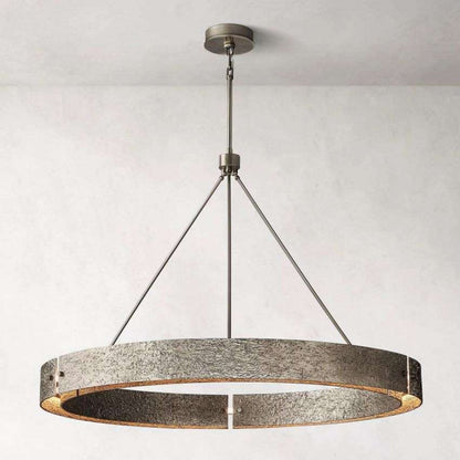 Vouvray Etched Metal Round Chandelier 60"