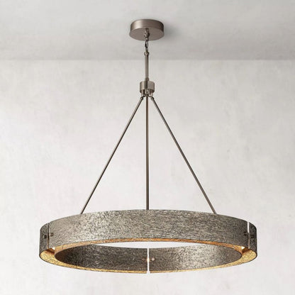 Vouvray Etched Metal Round Chandelier 48"