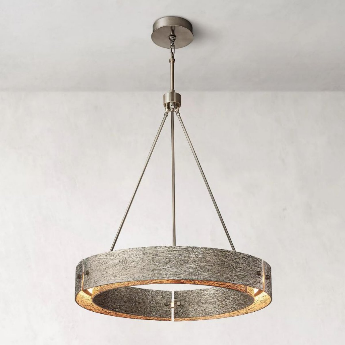 Vouvray Etched Metal Round Chandelier 36"