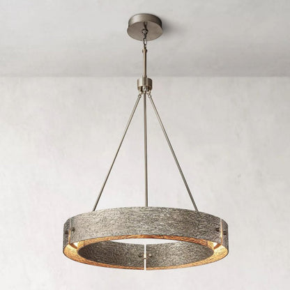Vouvray Etched Metal Round Chandelier 36"
