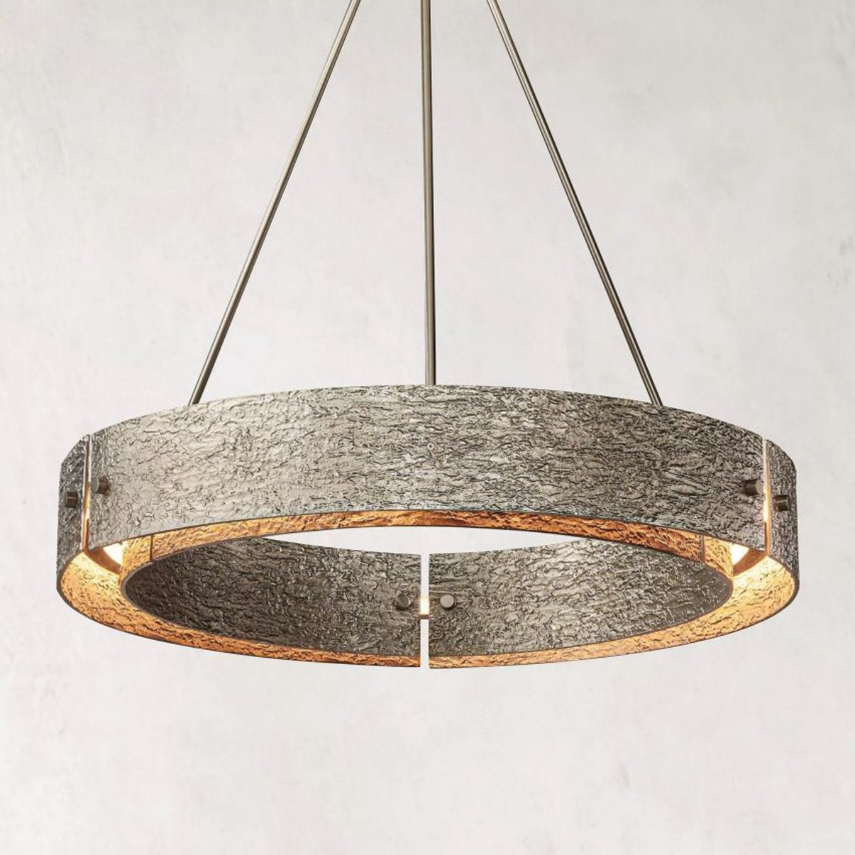 Vouvray Etched Metal Round Chandelier 36"