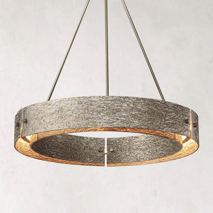 Vouvray Etched Metal Round Chandelier 36"