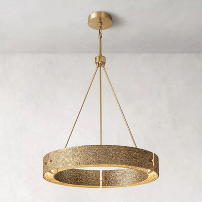 Vouvray Etched Metal Round Chandelier 36"