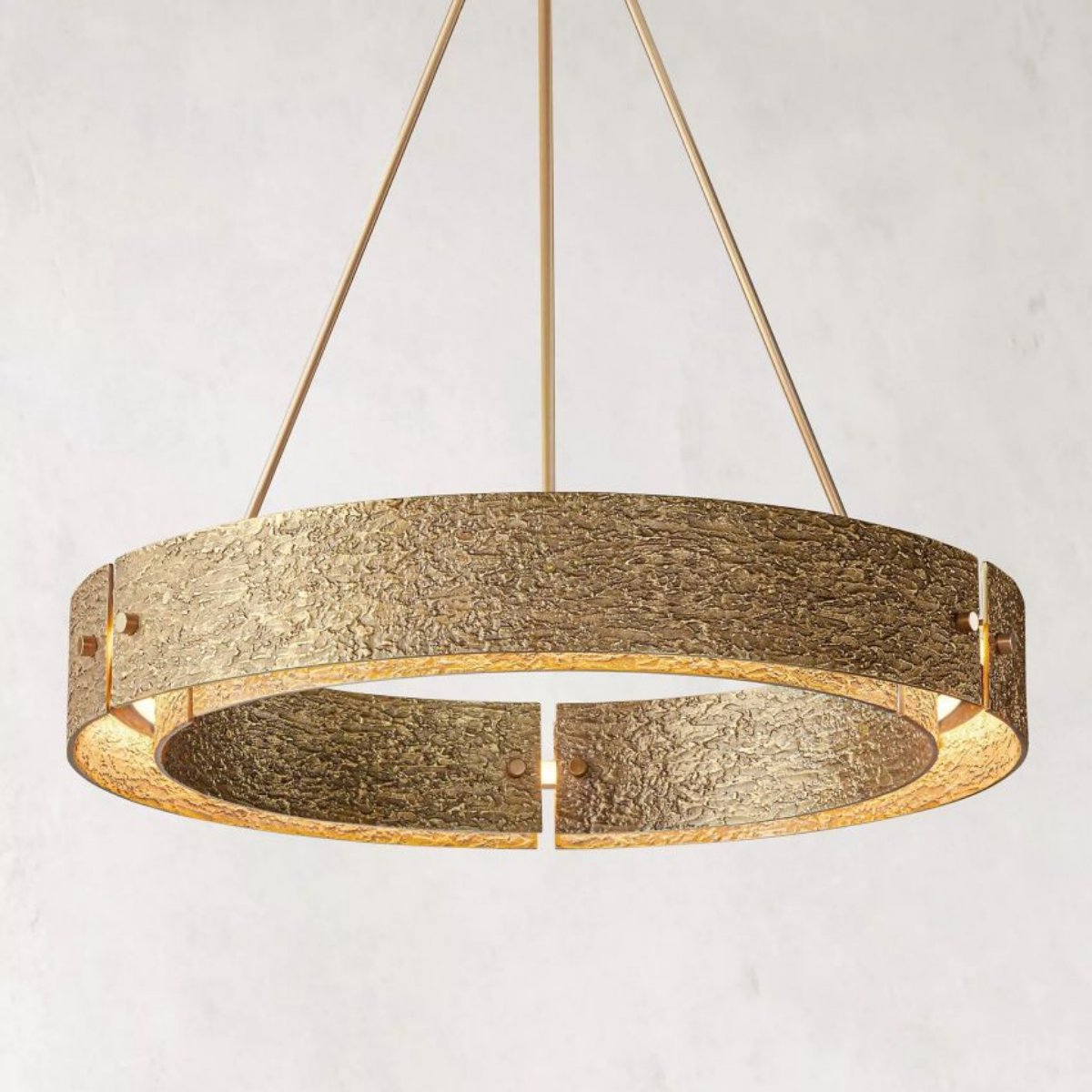 Vouvray Etched Metal Round Chandelier 36"