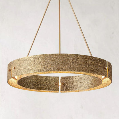 Vouvray Etched Metal Round Chandelier 36"